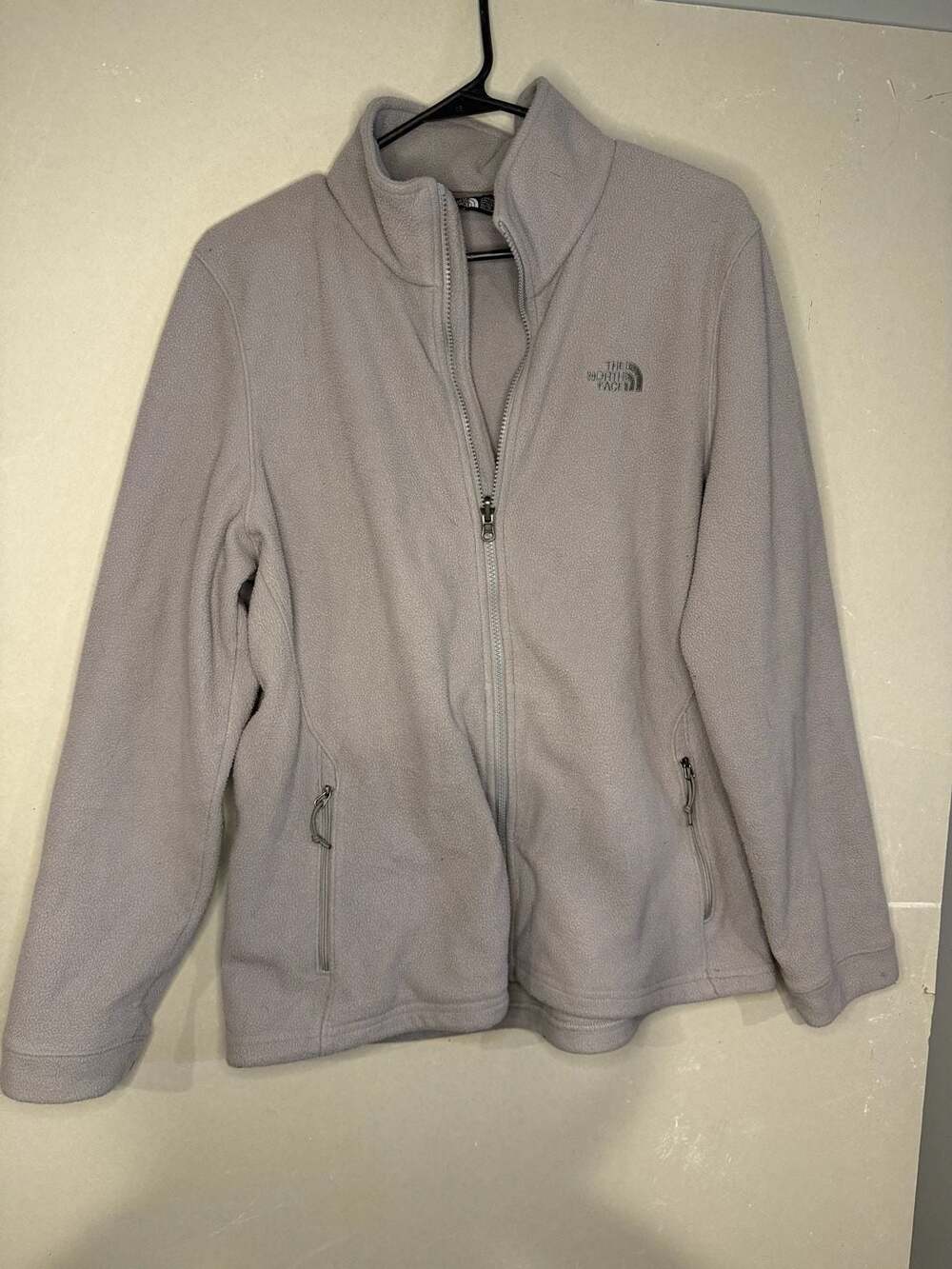 The North Face Women's XL TKA 100 Glacier Full Zip Fleece Jacket Light Grey